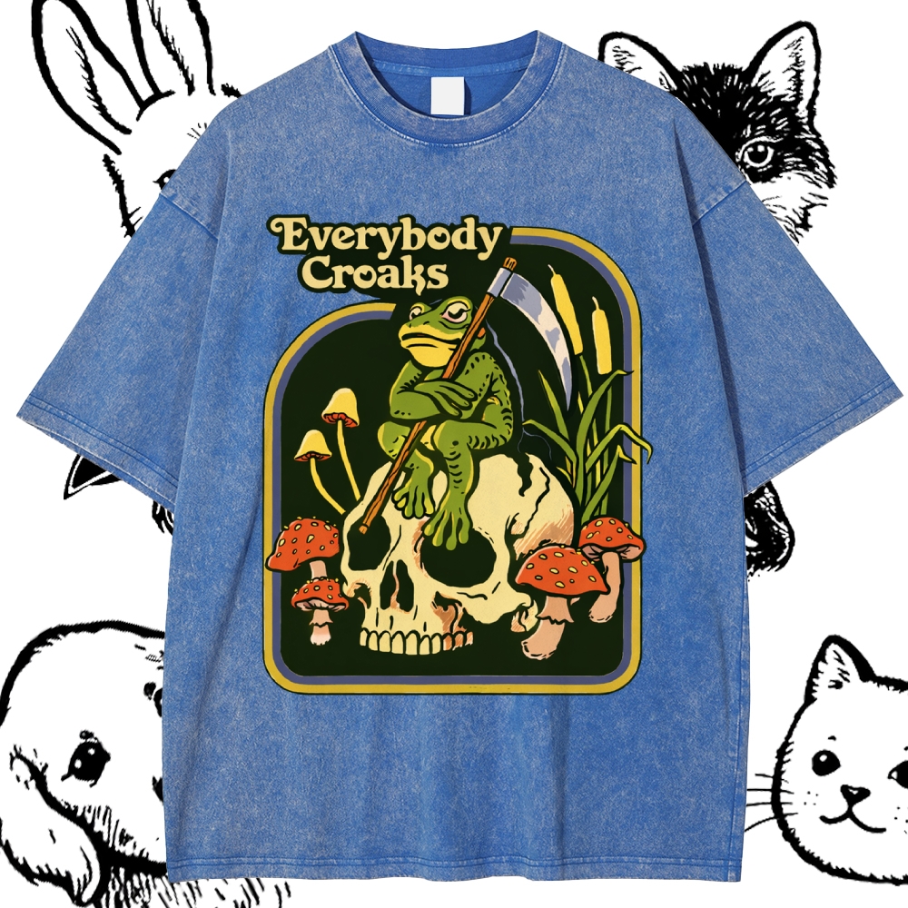 Everybody Croaks - Cotton Vintage Wash Classic Graphic Tee