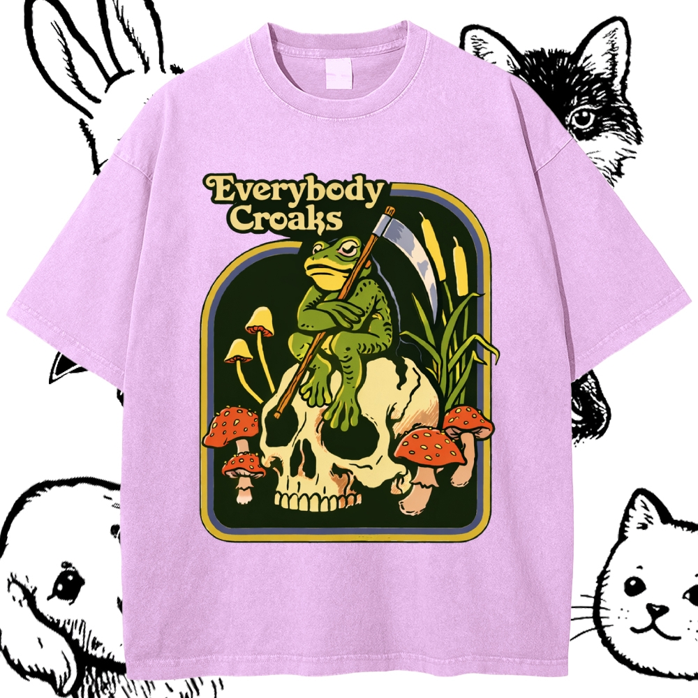 Everybody Croaks - Cotton Vintage Wash Classic Graphic Tee