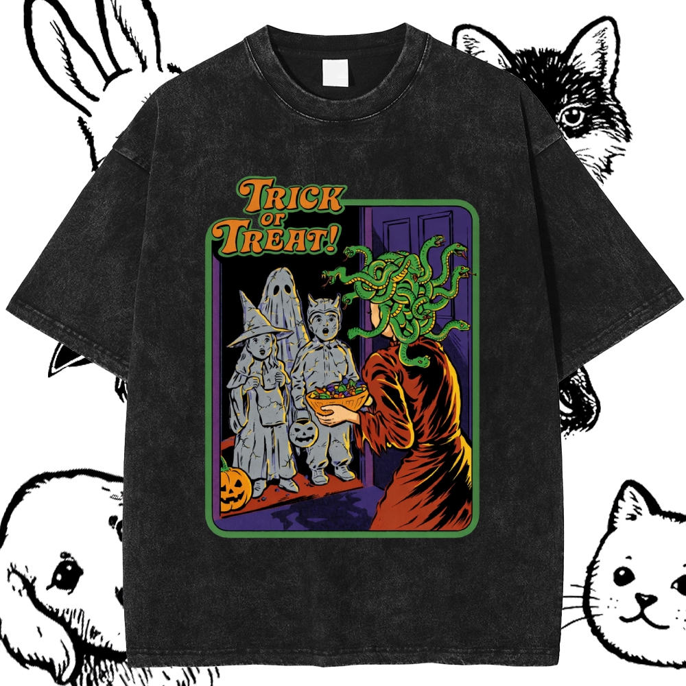 Trick or Treat - Cotton Vintage Wash Classic Graphic Tee