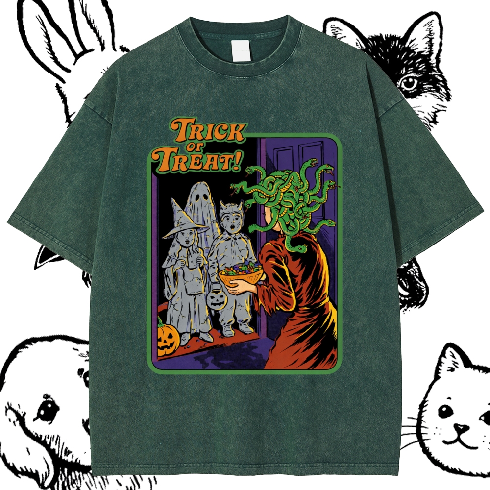 Trick or Treat - Cotton Vintage Wash Classic Graphic Tee