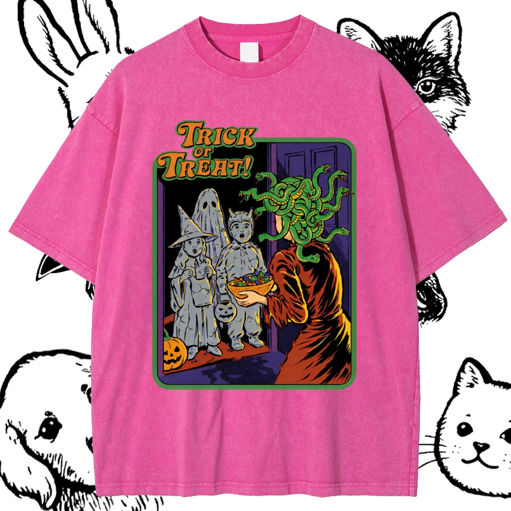 Trick or Treat - Cotton Vintage Wash Classic Graphic Tee