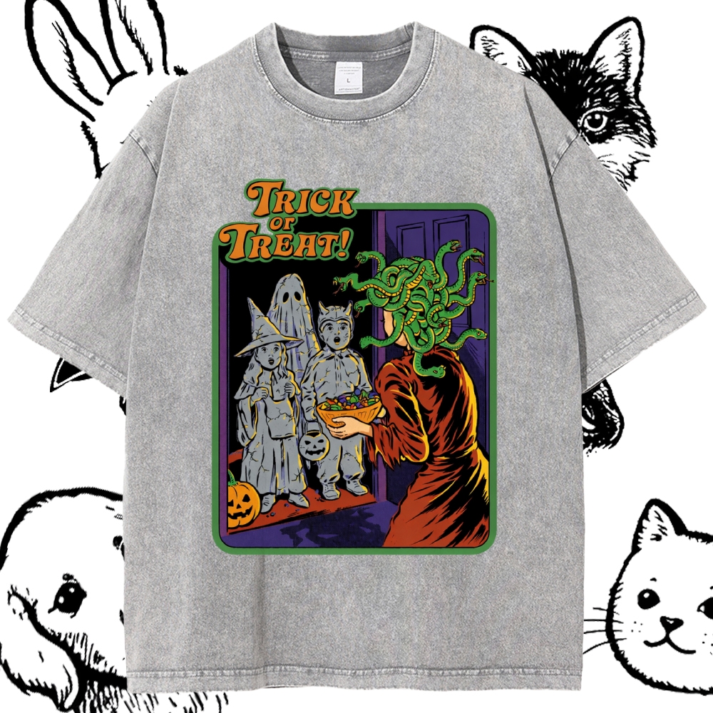 Trick or Treat - Cotton Vintage Wash Classic Graphic Tee