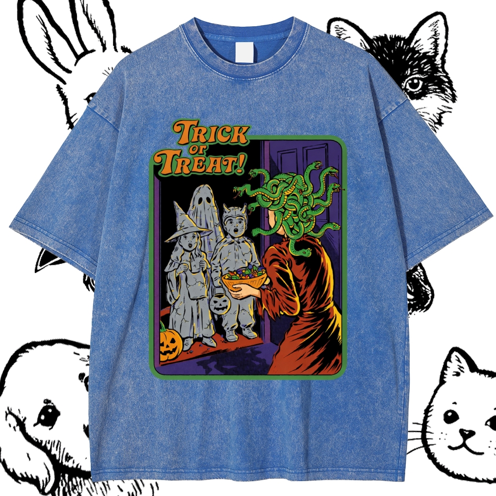 Trick or Treat - Cotton Vintage Wash Classic Graphic Tee