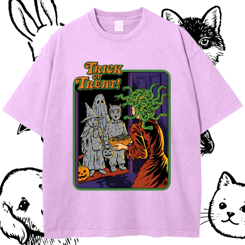 Trick or Treat - Cotton Vintage Wash Classic Graphic Tee
