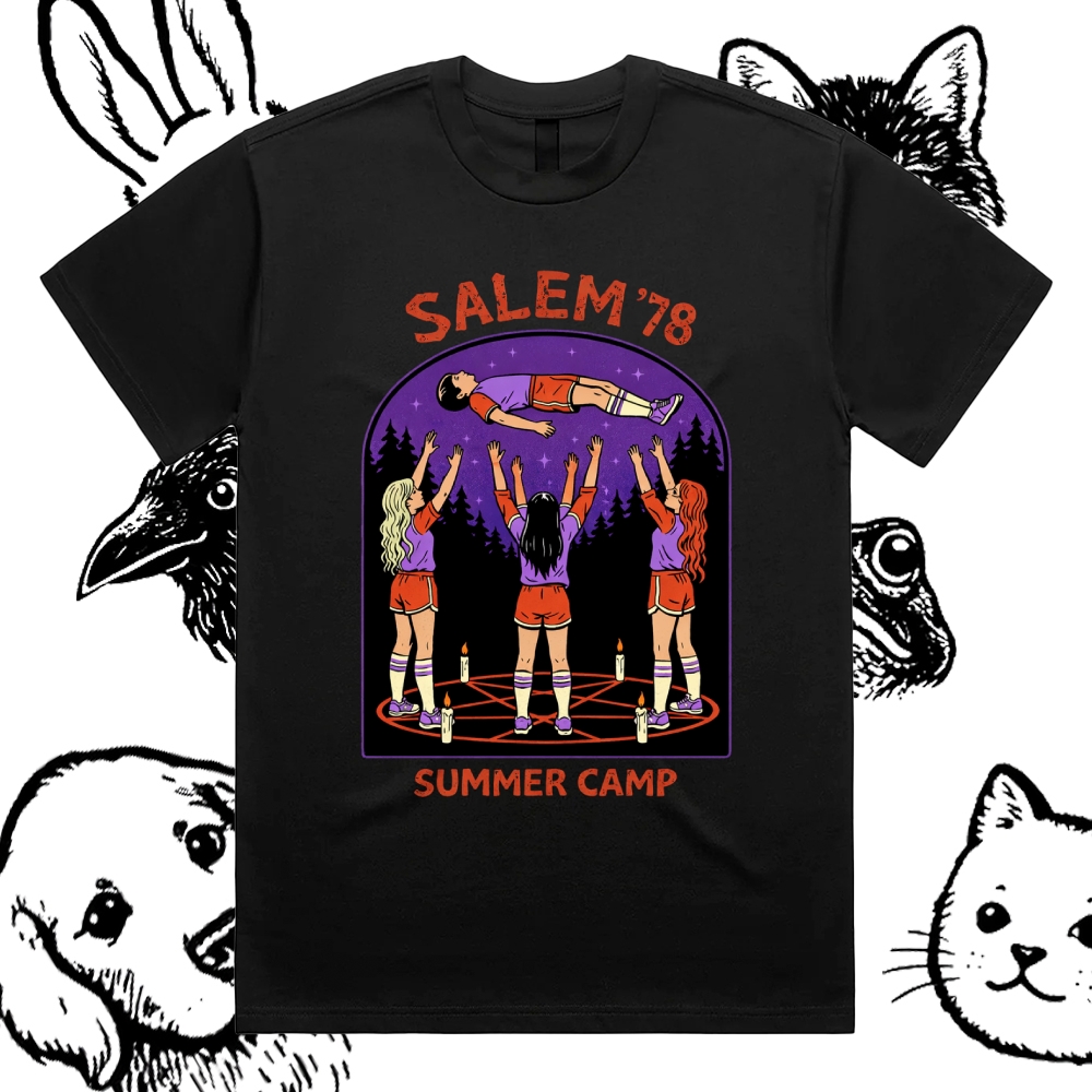Salem'78 Summer Camp - Cotton Classic Fit Retro Dark Humor Graphic Tee