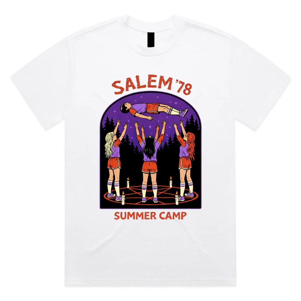 Salem'78 Summer Camp - Cotton Classic Fit Retro Dark Humor Graphic Tee