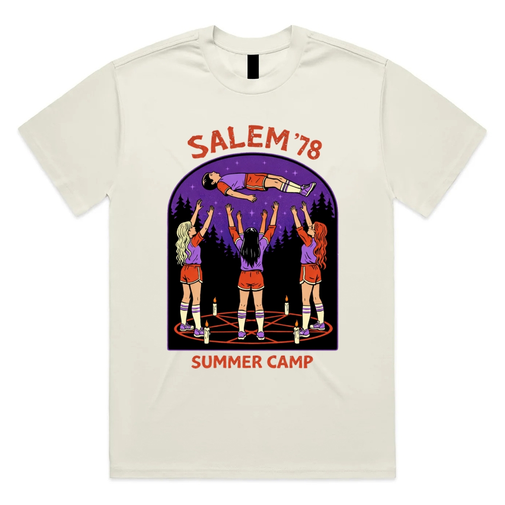 Salem'78 Summer Camp - Cotton Classic Fit Retro Dark Humor Graphic Tee