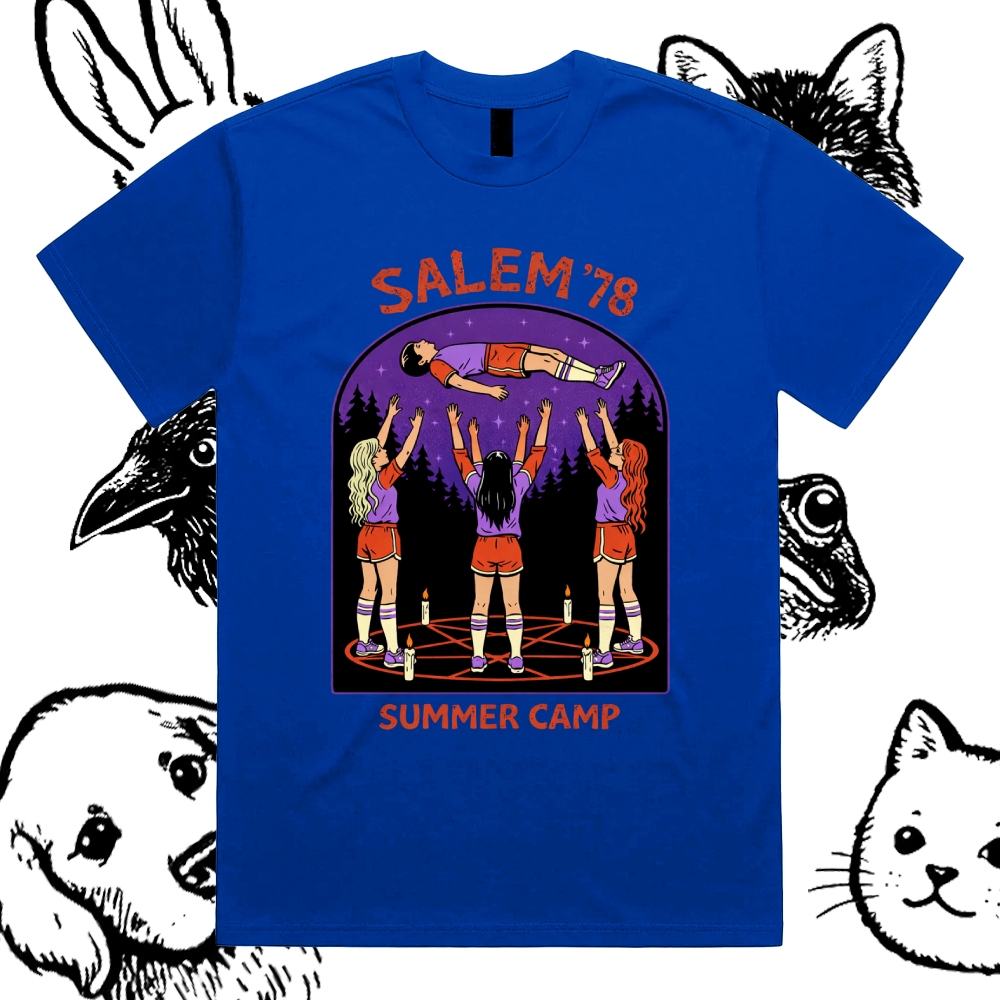 Salem'78 Summer Camp - Cotton Classic Fit Retro Dark Humor Graphic Tee