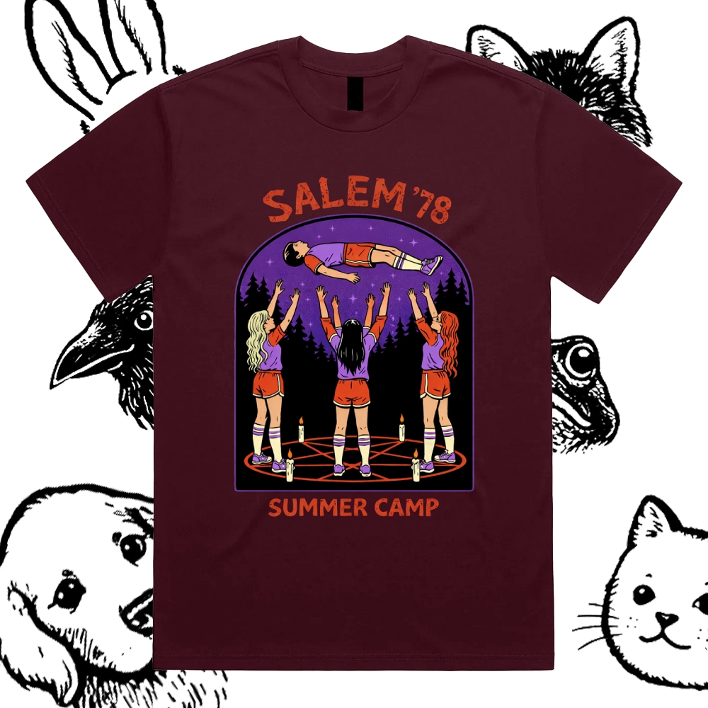 Salem'78 Summer Camp - Cotton Classic Fit Retro Dark Humor Graphic Tee