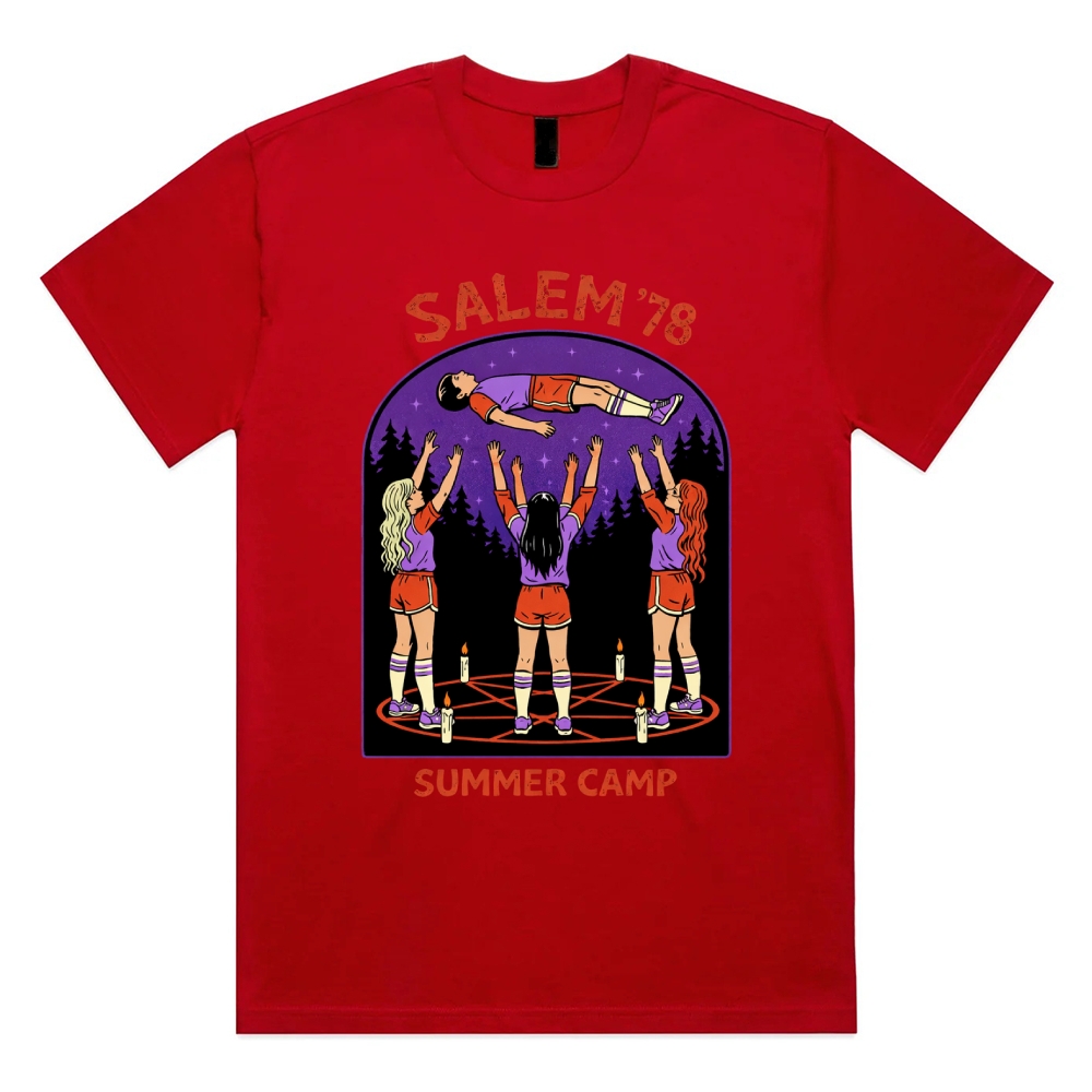 Salem'78 Summer Camp - Cotton Classic Fit Retro Dark Humor Graphic Tee