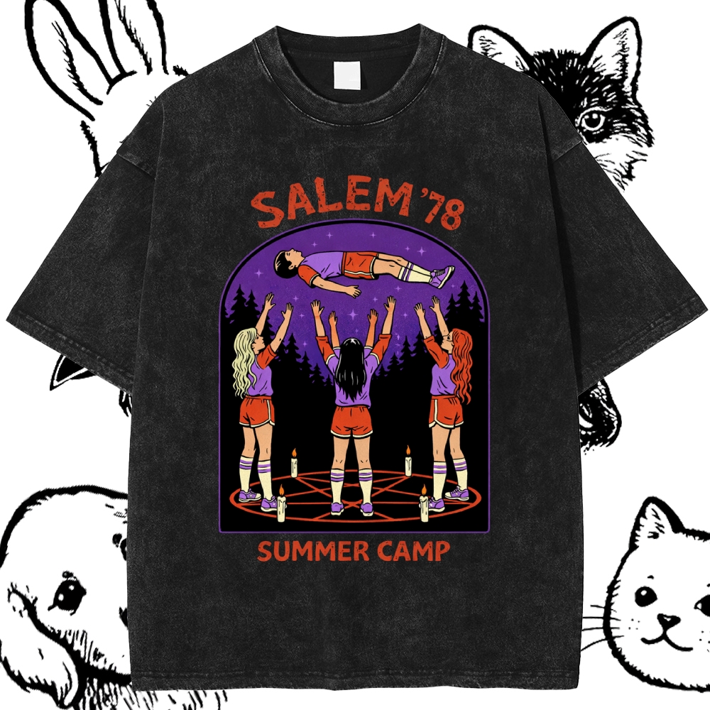 Salem'78 Summer Camp - Cotton Vintage Wash Classic Graphic Tee