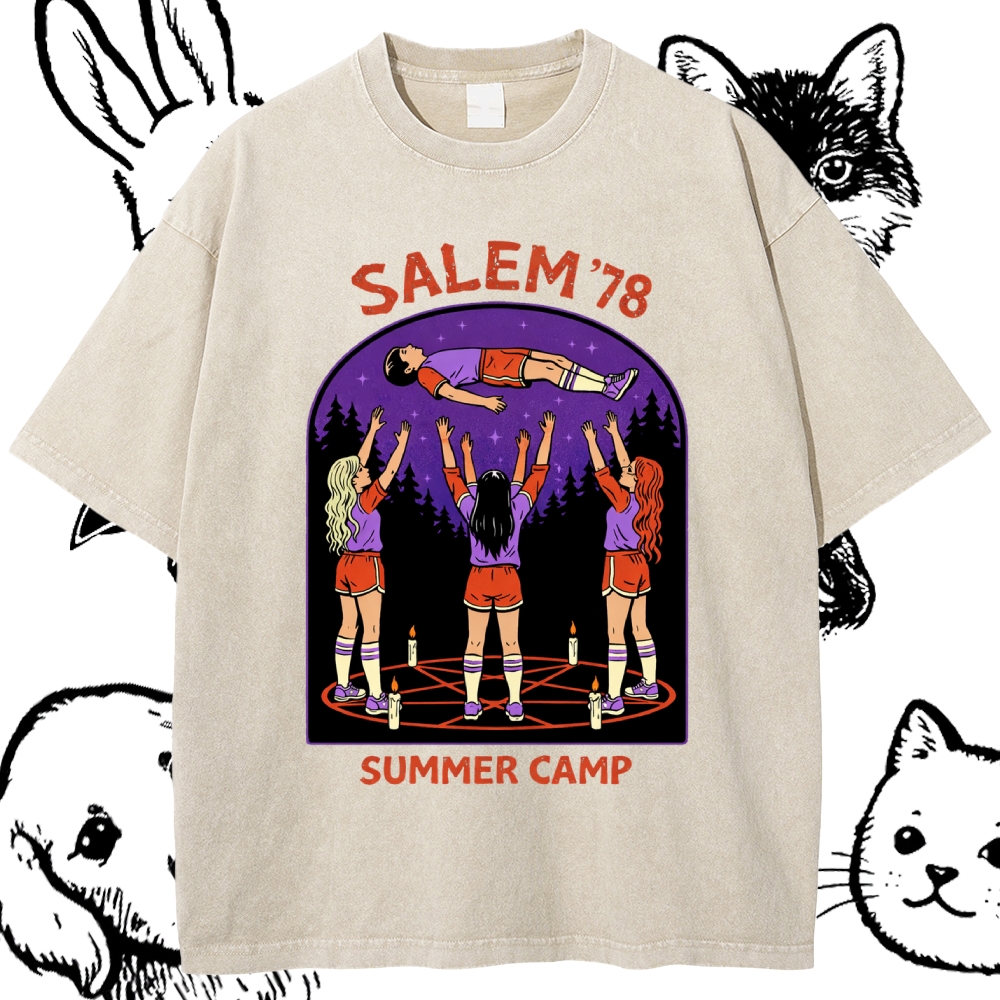 Salem'78 Summer Camp - Cotton Vintage Wash Classic Graphic Tee
