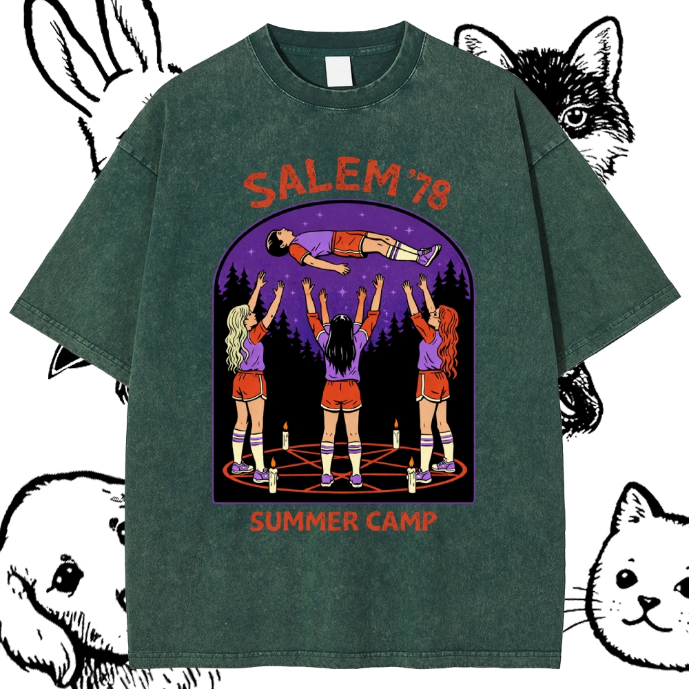 Salem'78 Summer Camp - Cotton Vintage Wash Classic Graphic Tee