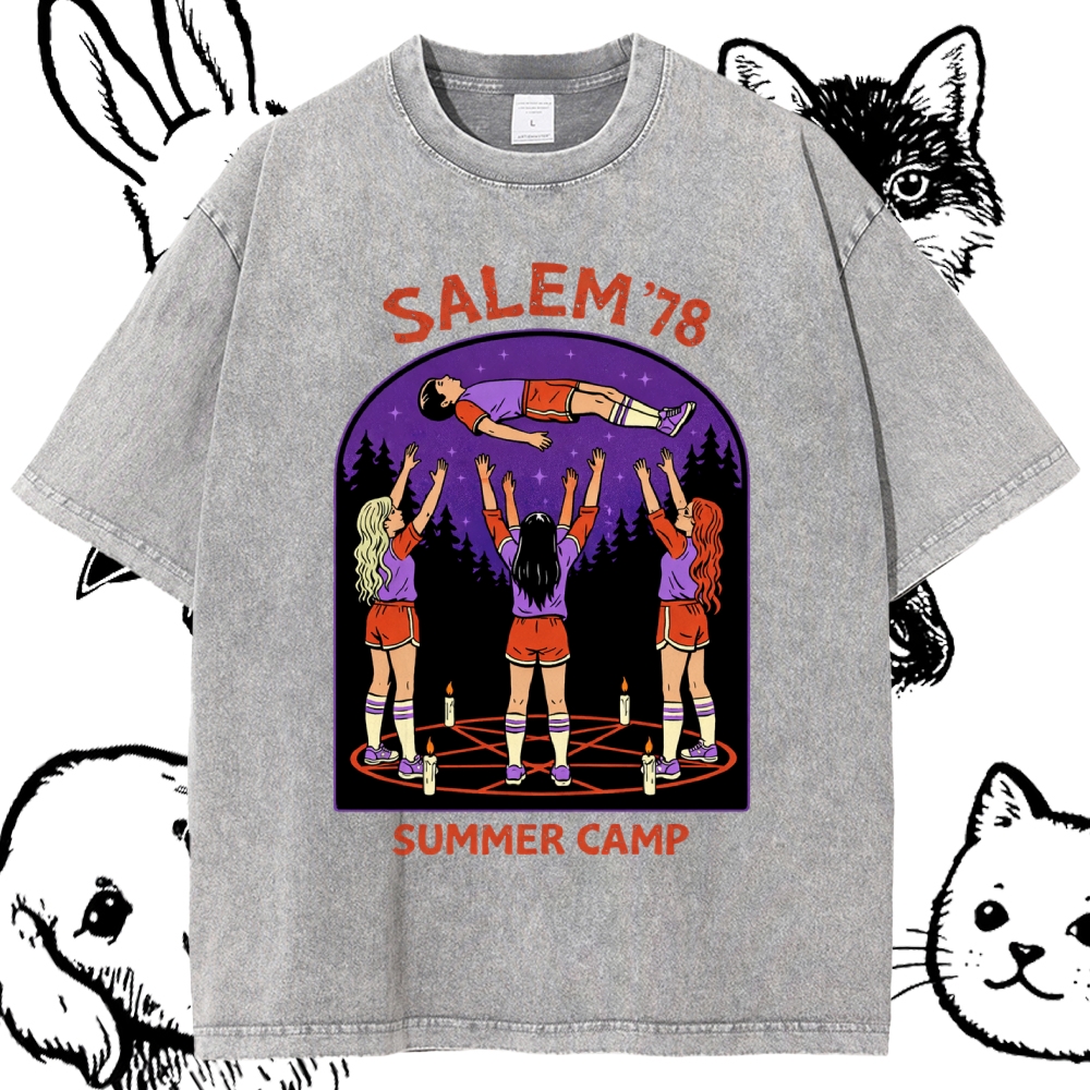 Salem'78 Summer Camp - Cotton Vintage Wash Classic Graphic Tee