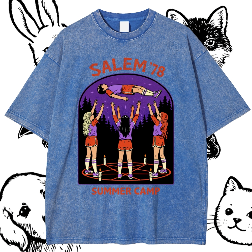 Salem'78 Summer Camp - Cotton Vintage Wash Classic Graphic Tee