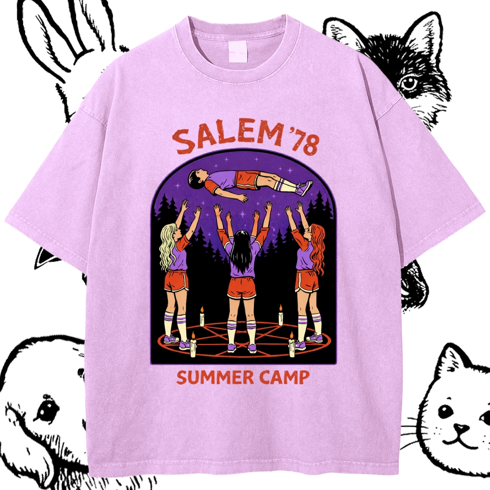 Salem'78 Summer Camp - Cotton Vintage Wash Classic Graphic Tee