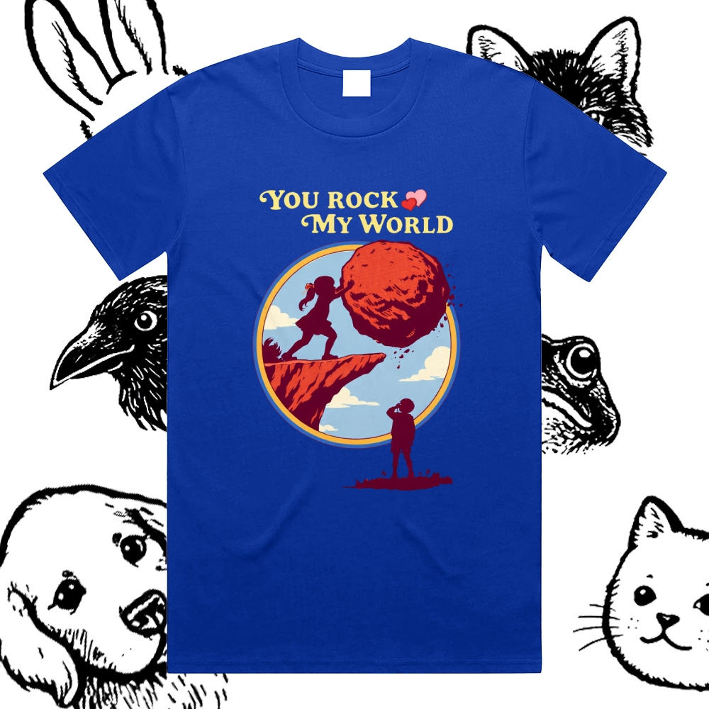 You Rock My World - Cotton Classic Fit Retro Dark Humor Graphic Tee