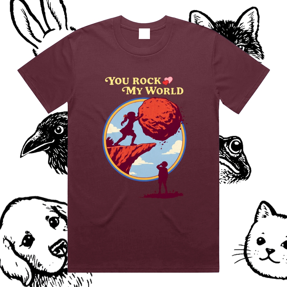 You Rock My World - Cotton Classic Fit Retro Dark Humor Graphic Tee