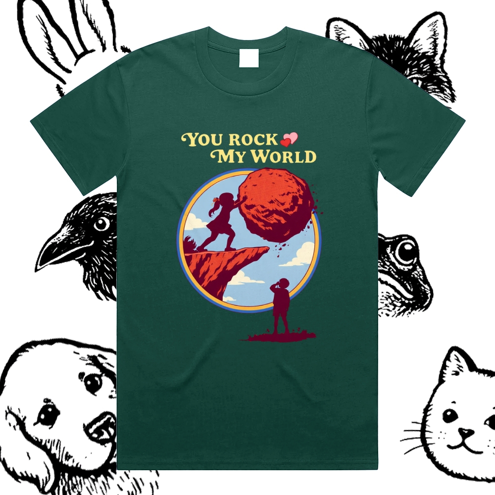 You Rock My World - Cotton Classic Fit Retro Dark Humor Graphic Tee
