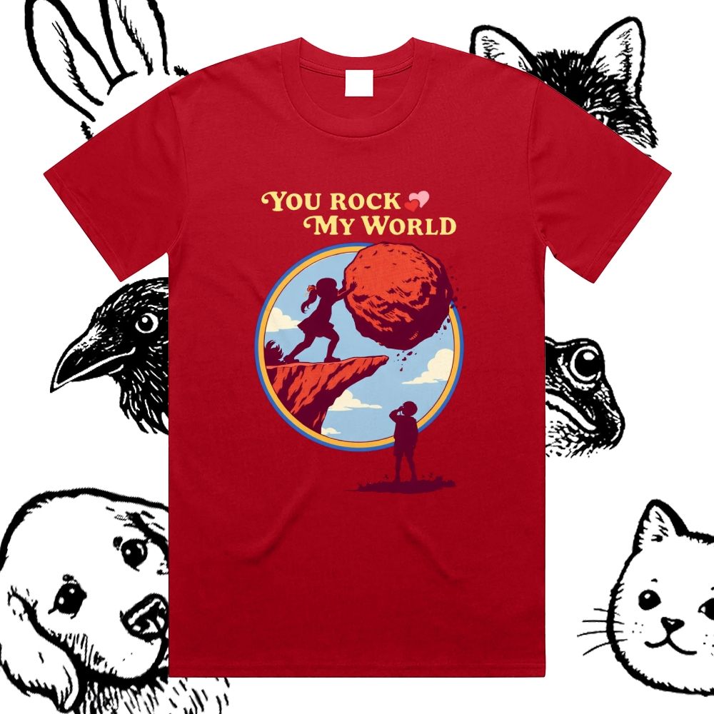 You Rock My World - Cotton Classic Fit Retro Dark Humor Graphic Tee