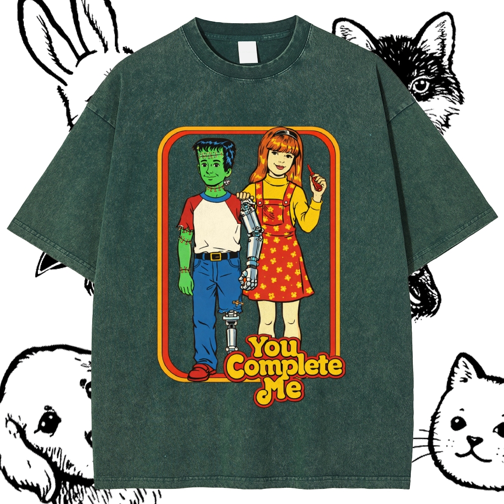 You Complete Me - Cotton Vintage Wash Classic Graphic Tee