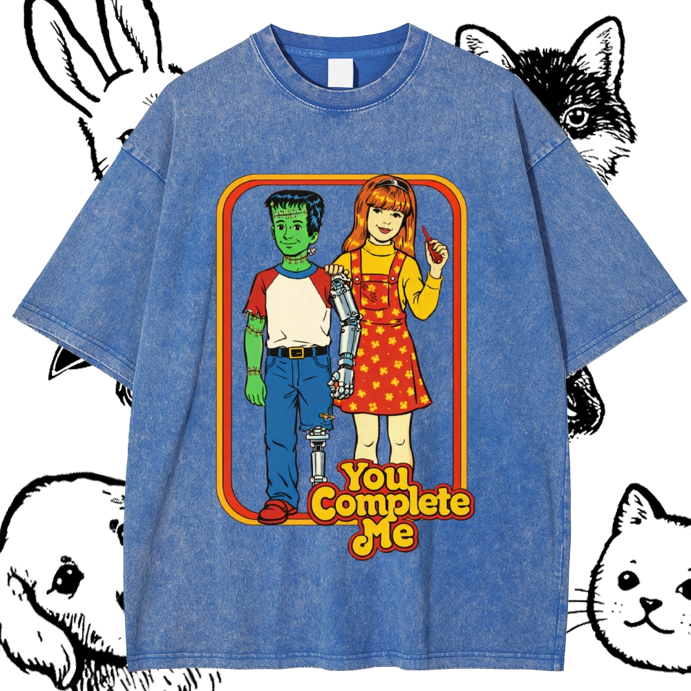 You Complete Me - Cotton Vintage Wash Classic Graphic Tee