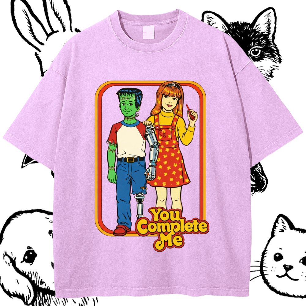 You Complete Me - Cotton Vintage Wash Classic Graphic Tee