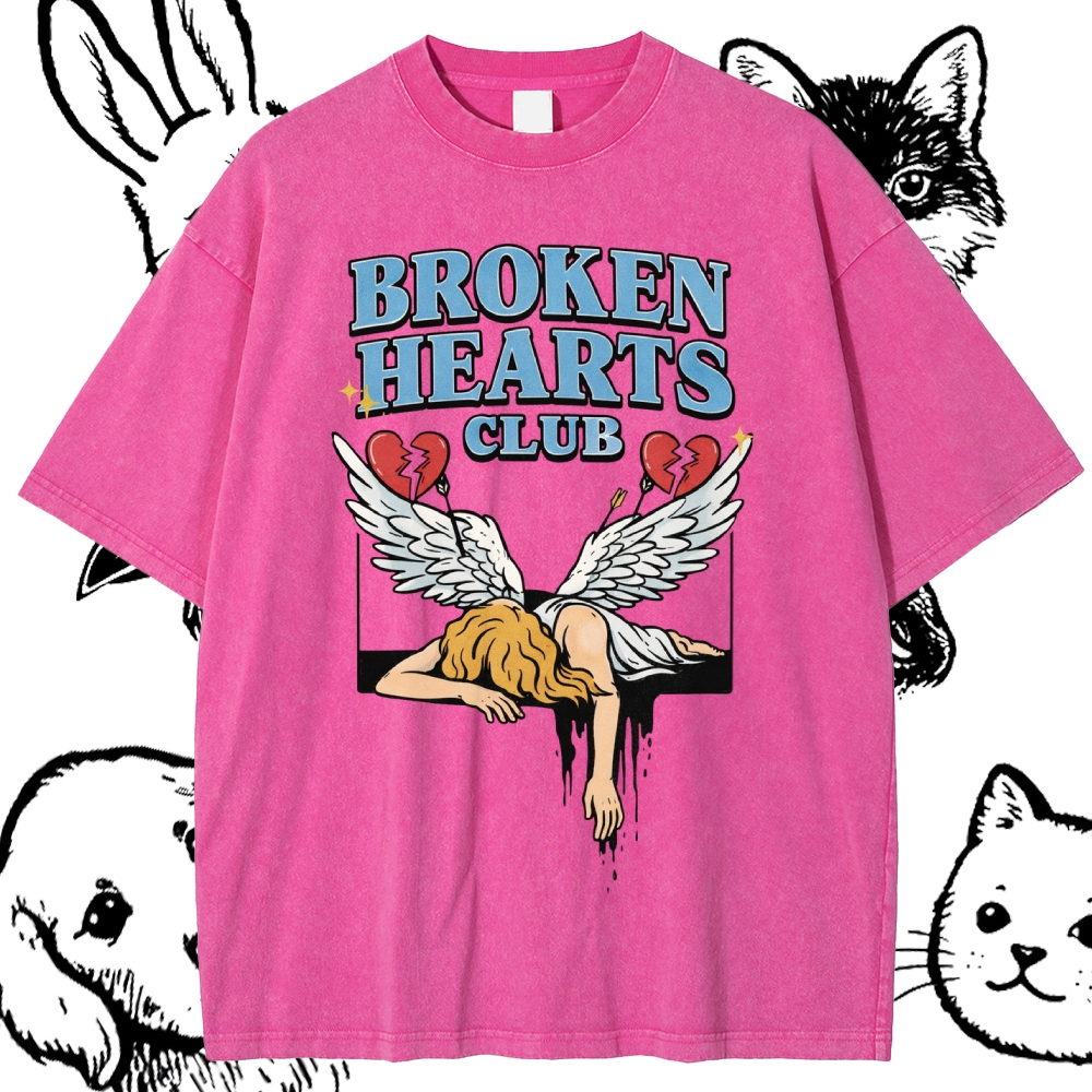 Broken Hearts Club - Cotton Vintage Wash Classic Graphic Tee