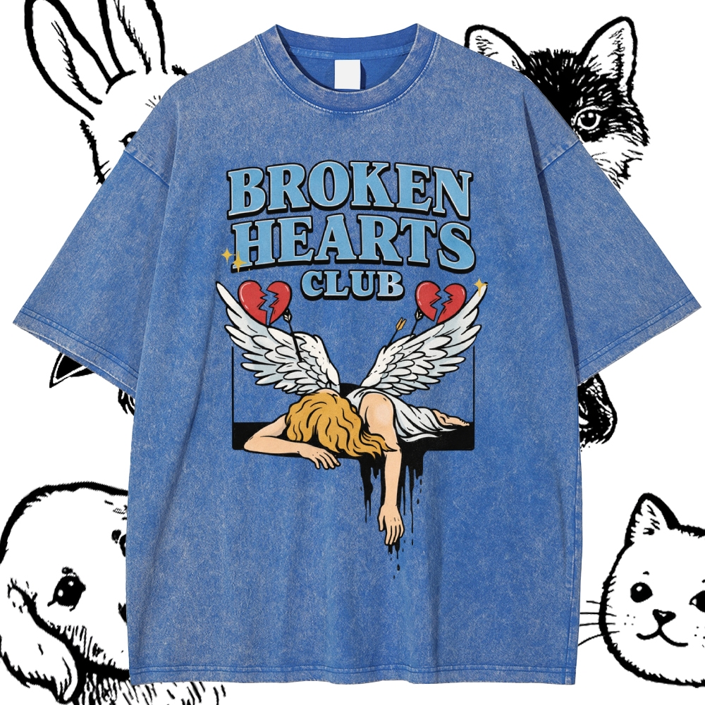 Broken Hearts Club - Cotton Vintage Wash Classic Graphic Tee