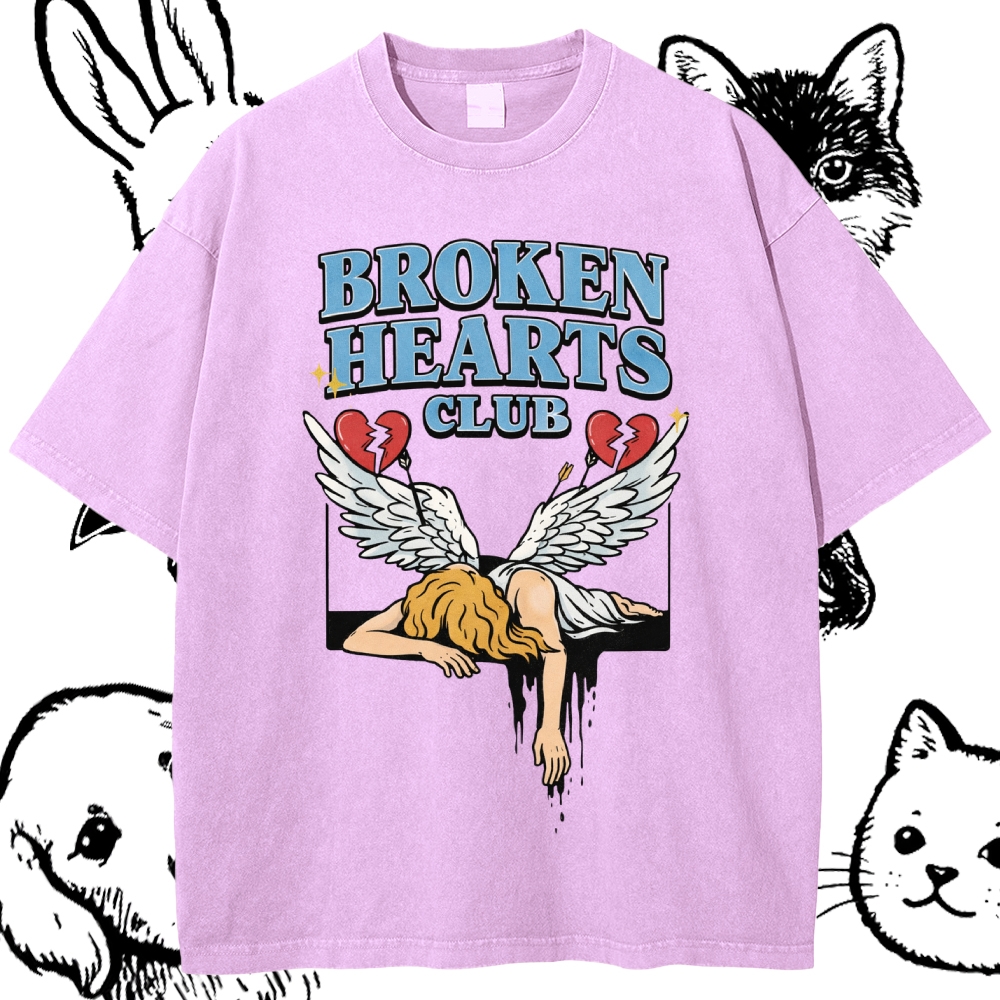 Broken Hearts Club - Cotton Vintage Wash Classic Graphic Tee