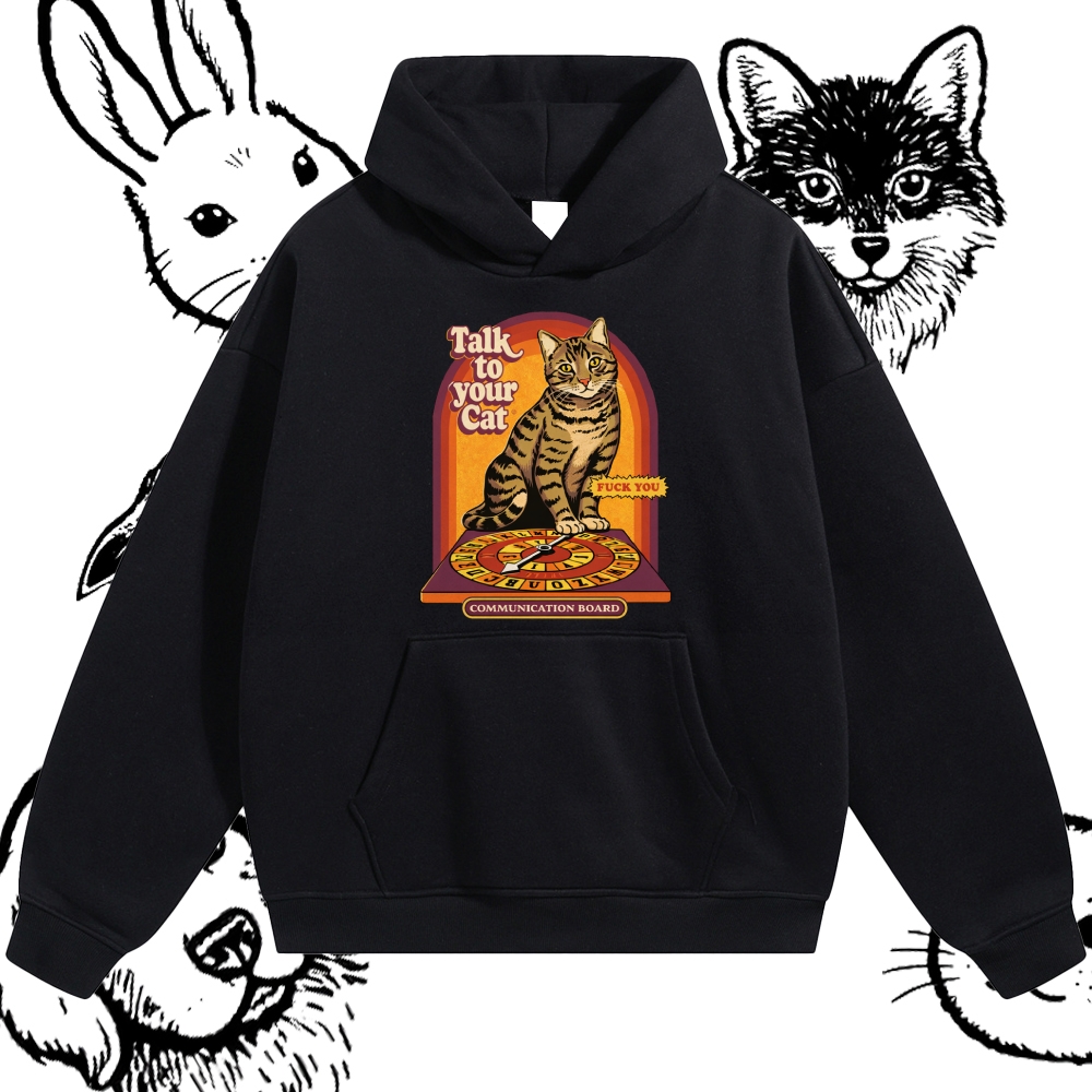 Talk To Your Cat - Cotton Blend Classic Fit Unisex Hoodie