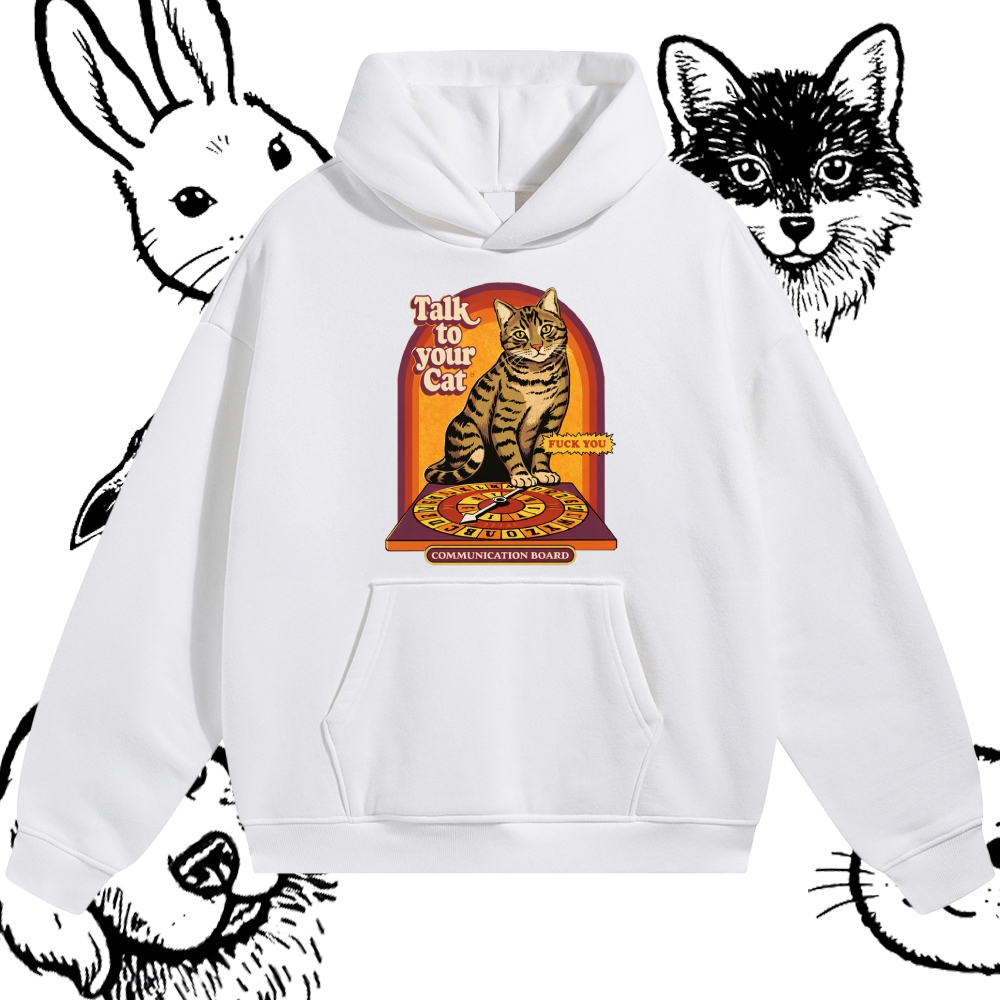 Talk To Your Cat - Cotton Blend Classic Fit Unisex Hoodie