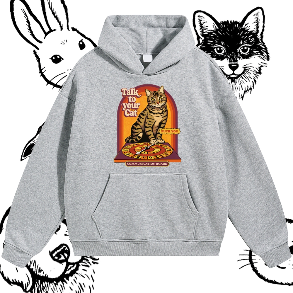 Talk To Your Cat - Cotton Blend Classic Fit Unisex Hoodie