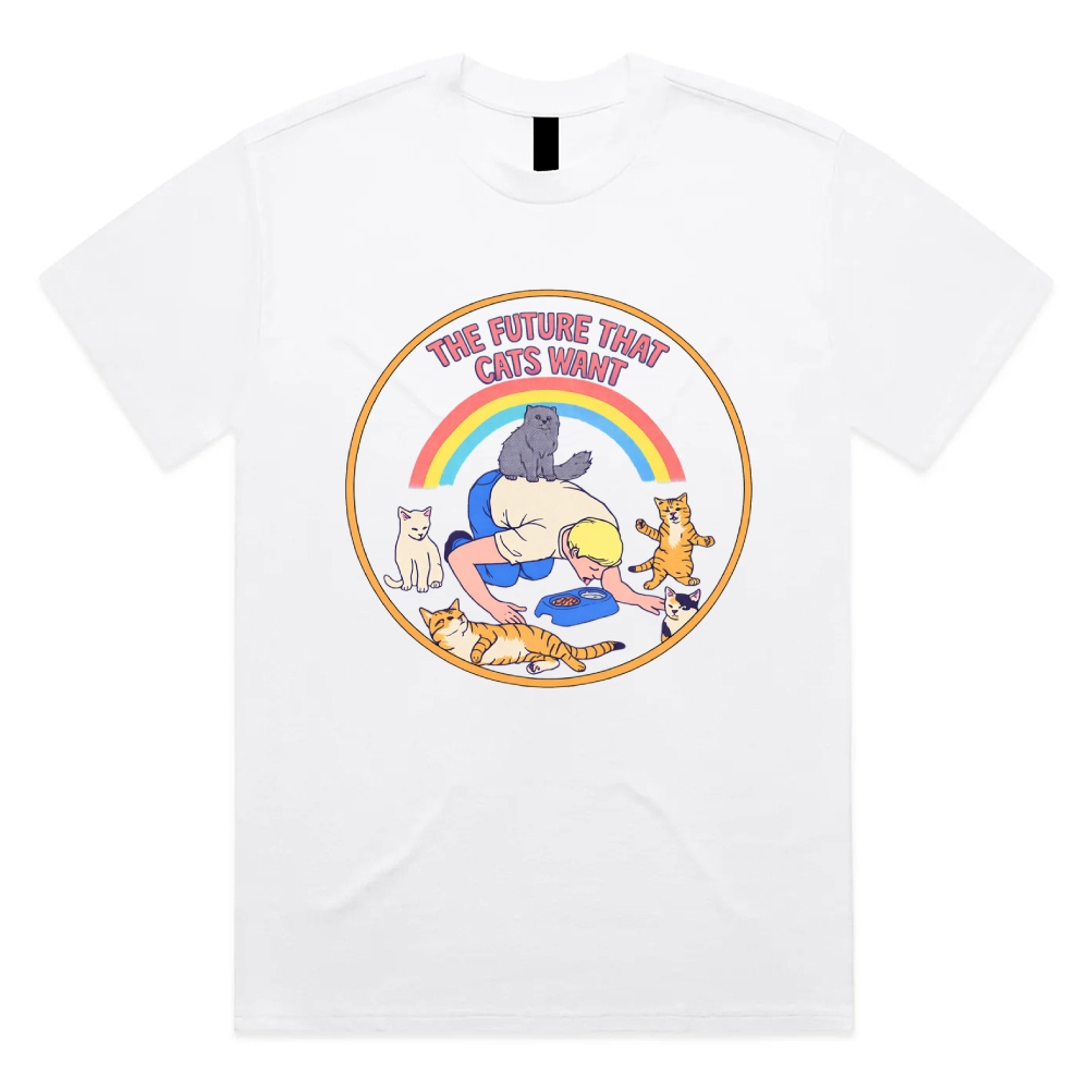 This Future That Cats Want - Cotton Classic Fit Retro Dark Humor Graphic Tee