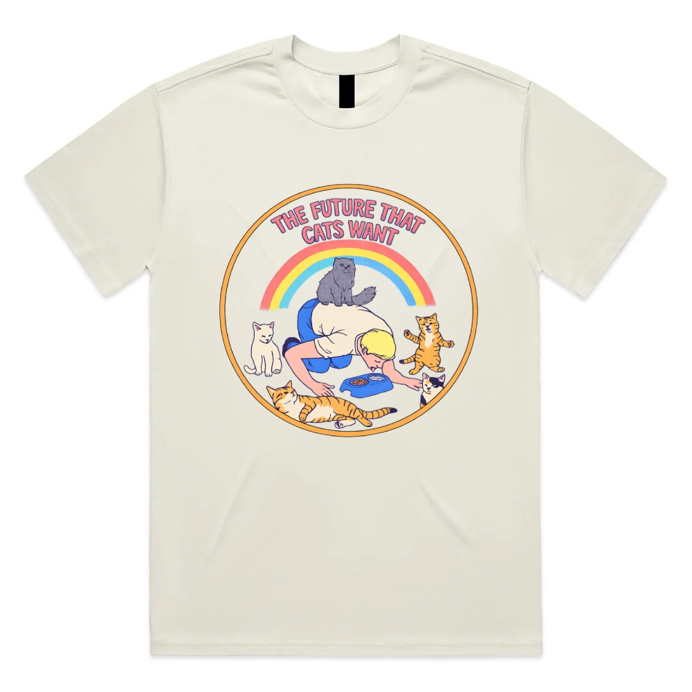 This Future That Cats Want - Cotton Classic Fit Retro Dark Humor Graphic Tee