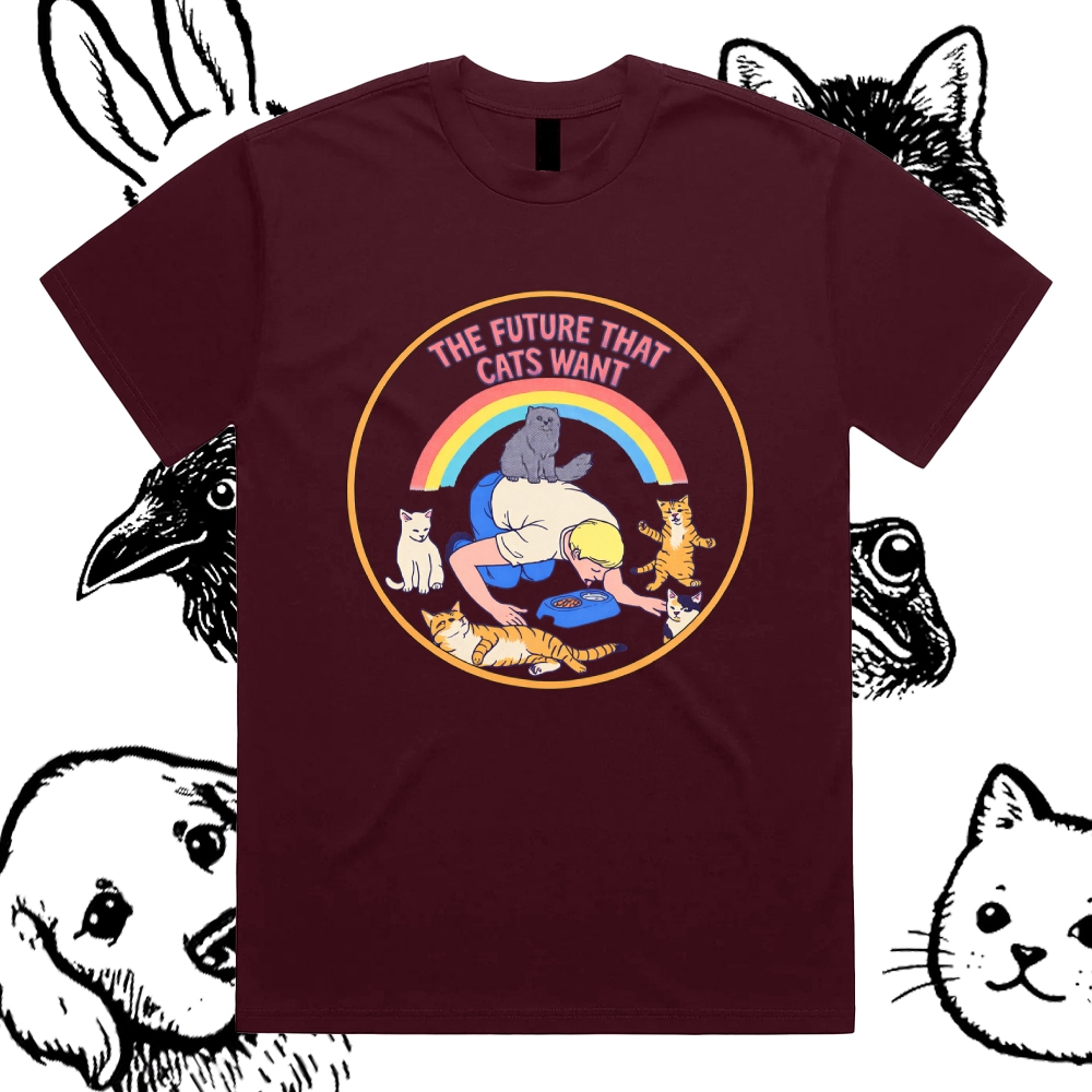 This Future That Cats Want - Cotton Classic Fit Retro Dark Humor Graphic Tee