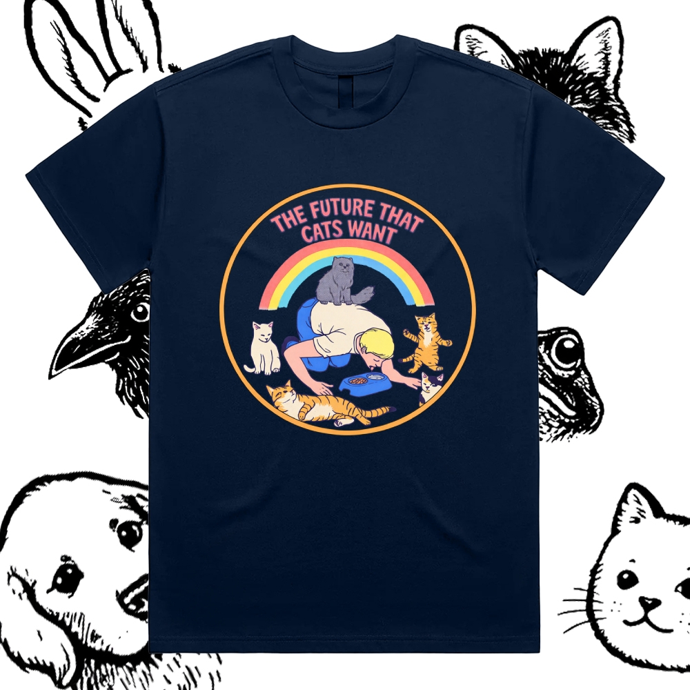 This Future That Cats Want - Cotton Classic Fit Retro Dark Humor Graphic Tee
