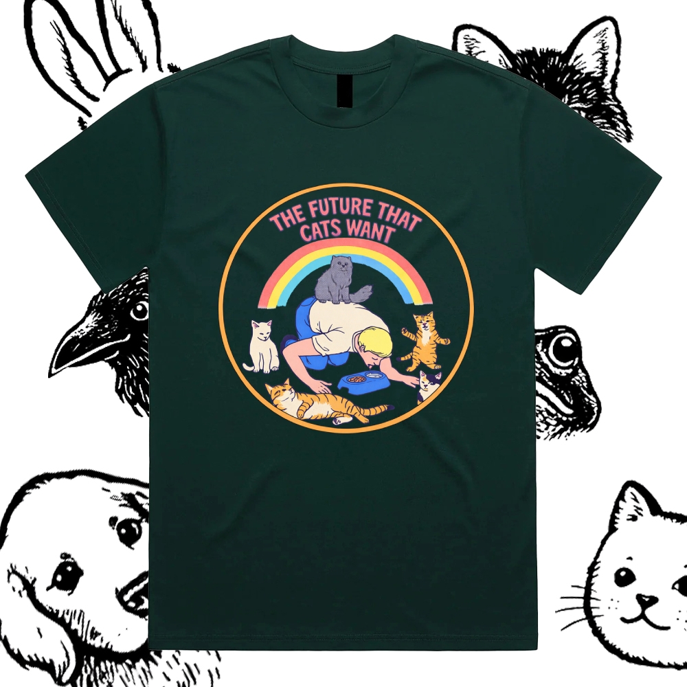 This Future That Cats Want - Cotton Classic Fit Retro Dark Humor Graphic Tee