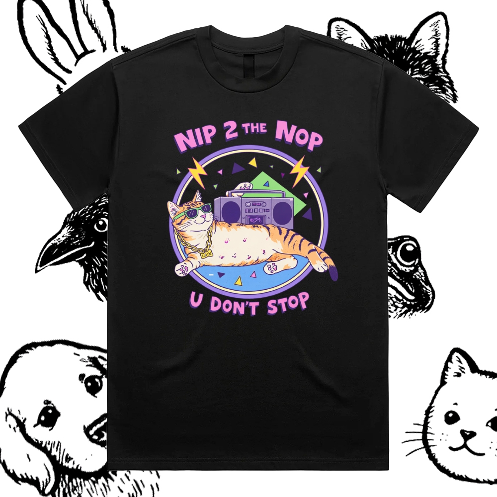 Nip 2 The Nop U Don't Stop - Cotton Classic Fit Retro Dark Humor Graphic Tee