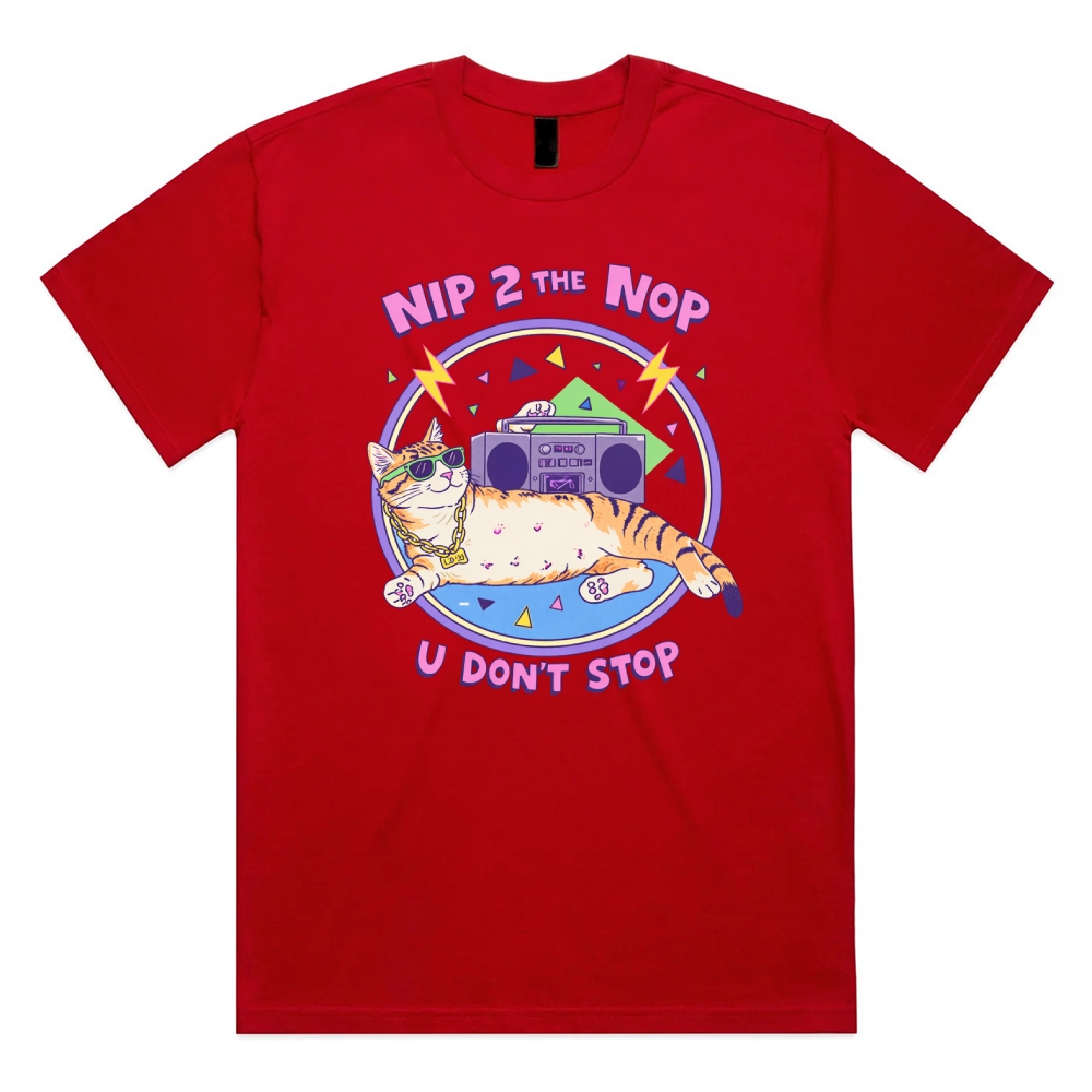 Nip 2 The Nop U Don't Stop - Cotton Classic Fit Retro Dark Humor Graphic Tee