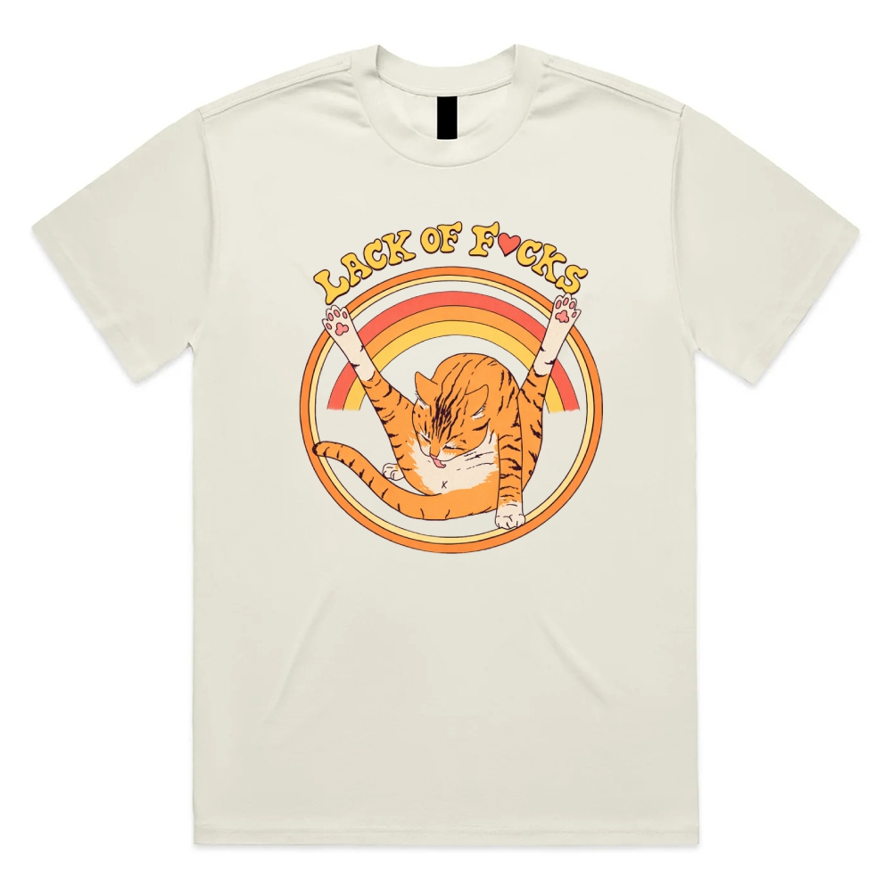 Lack Of FXcks - Cotton Classic Fit Retro Dark Humor Graphic Tee