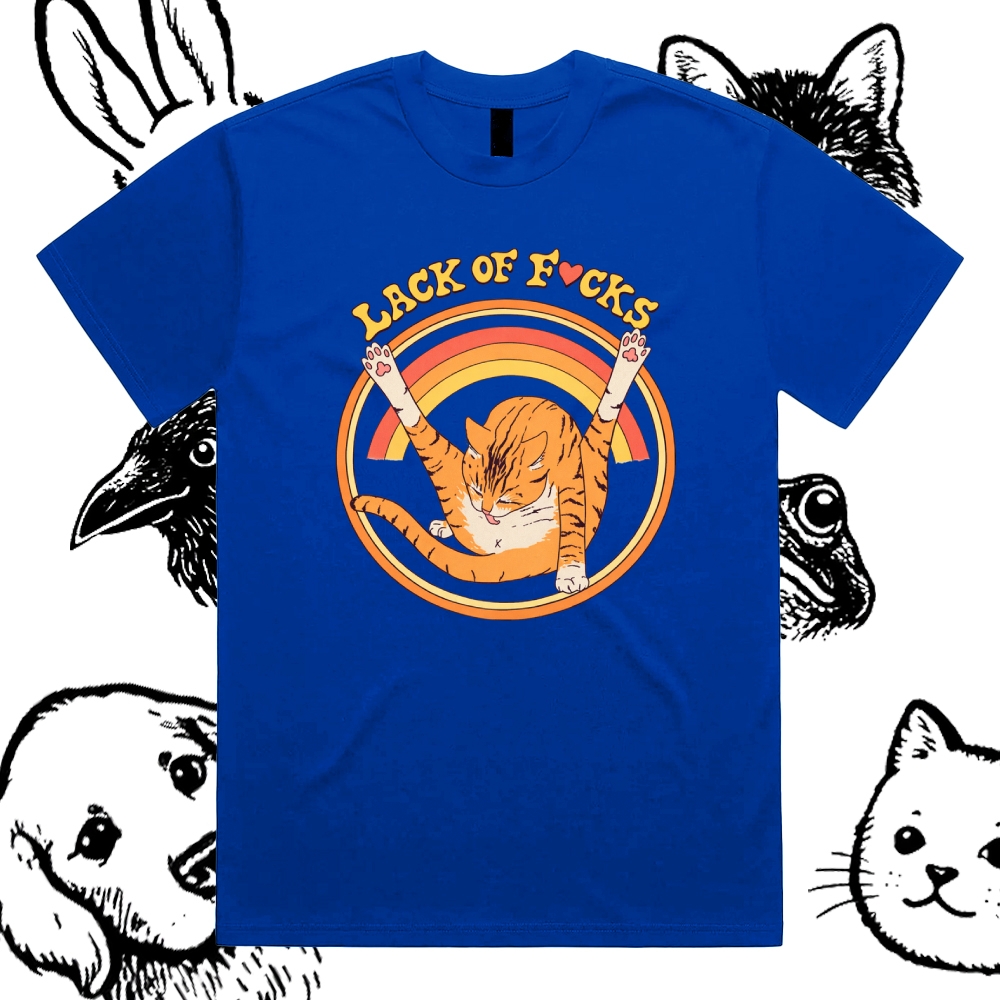 Lack Of FXcks - Cotton Classic Fit Retro Dark Humor Graphic Tee