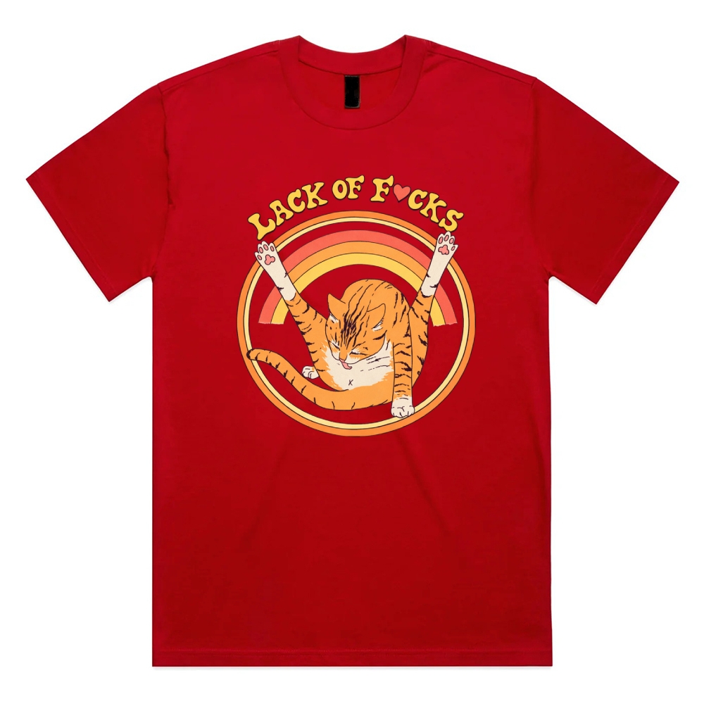 Lack Of FXcks - Cotton Classic Fit Retro Dark Humor Graphic Tee
