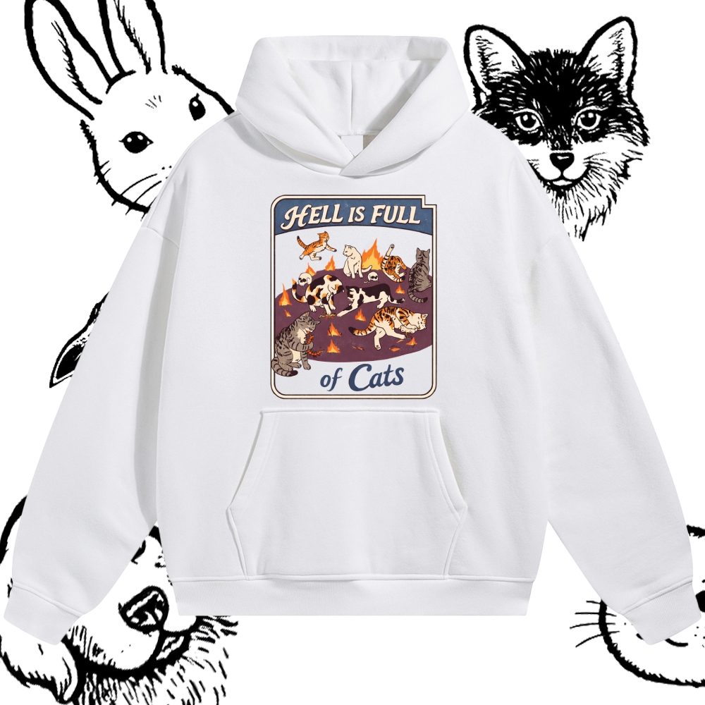 Hell Is Full Of Cats - Cotton Blend Classic Fit Unisex Hoodie