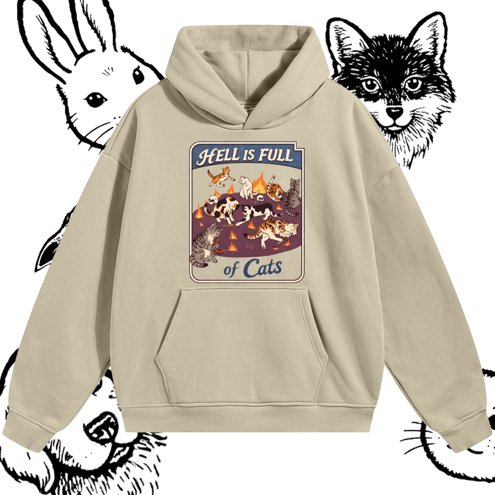 Hell Is Full Of Cats - Cotton Blend Classic Fit Unisex Hoodie