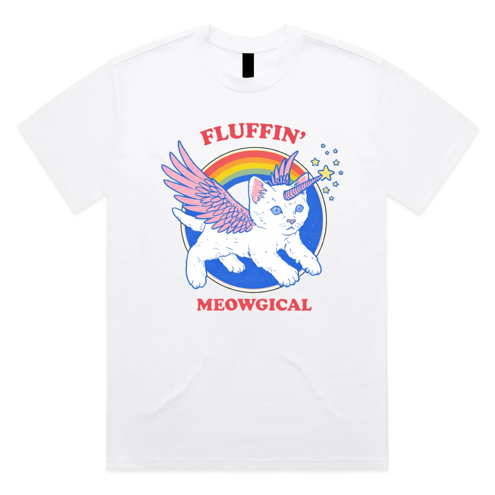 Fluffin'Meowgical - Cotton Classic Fit Retro Dark Humor Graphic Tee
