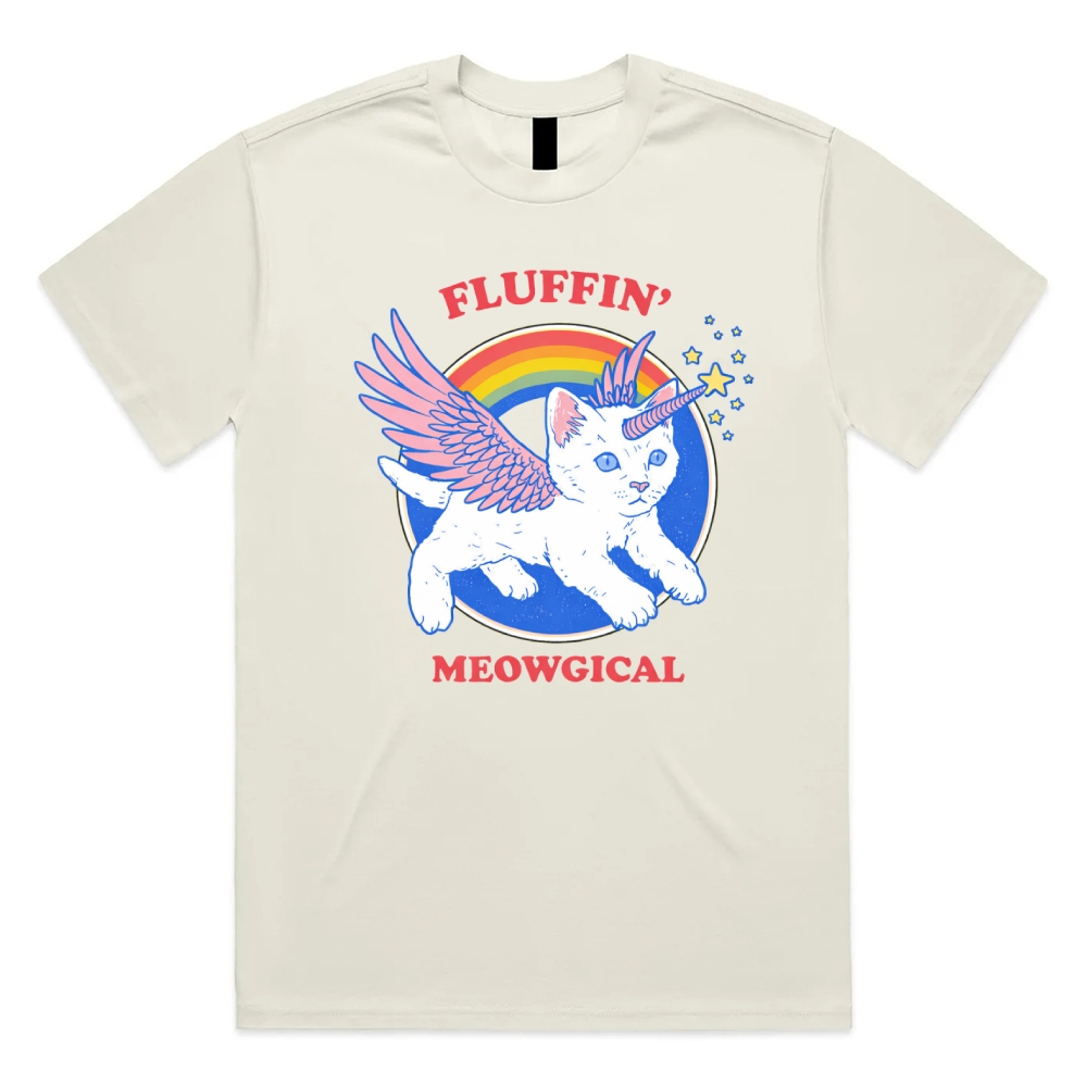 Fluffin'Meowgical - Cotton Classic Fit Retro Dark Humor Graphic Tee