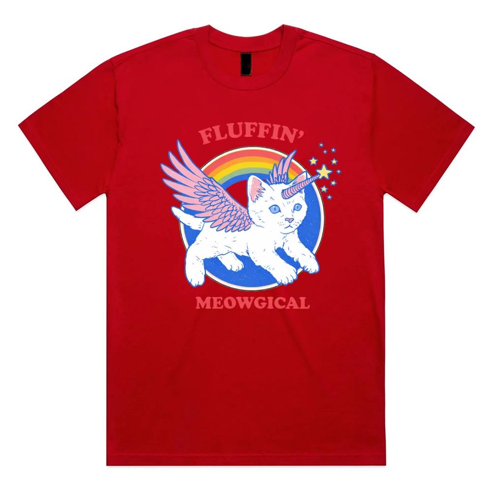 Fluffin'Meowgical - Cotton Classic Fit Retro Dark Humor Graphic Tee