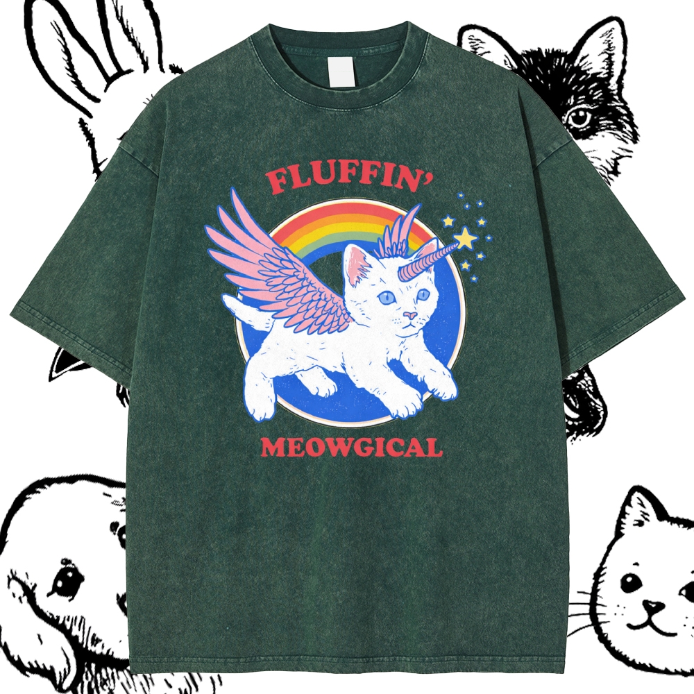 Fluffin'Meowgical - Cotton Vintage Wash Classic Graphic Tee