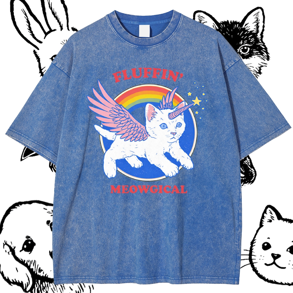 Fluffin'Meowgical - Cotton Vintage Wash Classic Graphic Tee